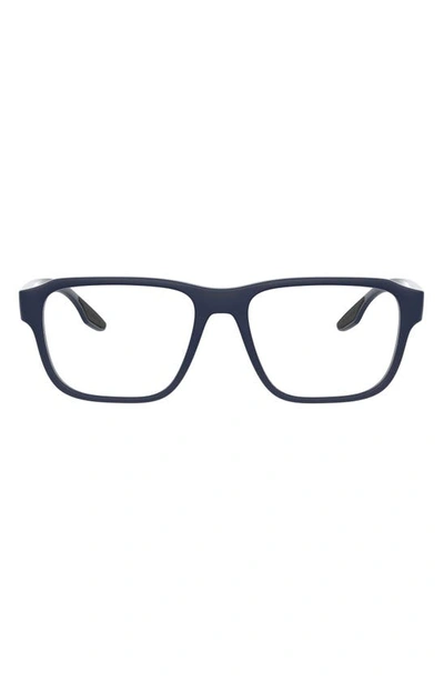 Prada 54mm Rectangular Optical Glasses In Blue