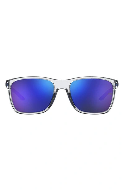 Under Armour 56mm Mirrored Square Sunglasses In Cry Blue