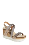 Otbt Wavey Wedge Sandal In Gold Leather