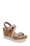 Otbt Wavey Wedge Sandal In Mid Brown Leather