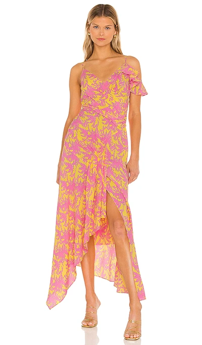 Diane Von Furstenberg Irene Asymmetric Printed Crepe De Chine Dress In Pink  | ModeSens
