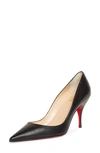 Christian Louboutin Clare Pointed Toe Pump In Black Leather