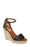 Valentino Garavani Rockstud Espadrille Wedge In Black