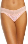 Natori Bliss Perfection Thong In Light Coral Floral Print