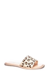 Chinese Laundry Regina Slide Sandal In Natural Leopard Calf Hair