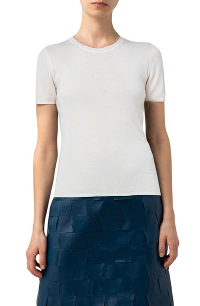 Akris Cashmere & Silk T-shirt In Ecru