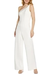 ADRIANNA PAPELL BEADED ONE-SHOULDER CREPE JUMPSUIT,AP1E208834