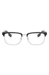 Burberry 55mm Rectangular Optical Glasses In Black