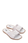 Melissa Plush Slide Sandal In Beige/ White