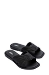 Melissa Plush Crisscross Jelly Pool Sandals In Black/black