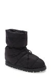 Prada Black Quilted Nylon Drawstring Ankle Boots In Nero