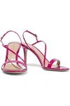 Gianvito Rossi Manhattan 85 Patent-leather Slingback Sandals In Fuchsia
