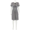 BURBERRY STRIPED COTTON BRODERIE DRESS IN BLACK