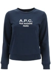 Apc Tina Logo-embroidered Cotton Sweatshirt In Blue