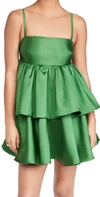 Macgraw Conversation Tiered Mini Dress In Green
