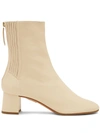 Aquazzura Saint Honore Leather Combat Boots In Neutrals