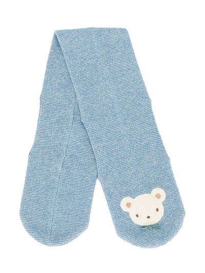 Familiar Babies' Teddy Bear Pocket Scarf In Blue