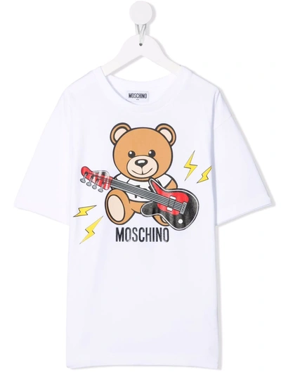 Moschino Boys Optic White Kids Toy Bear Graphic-print Cotton-blend T-shirt 4-14 Years 8 Years