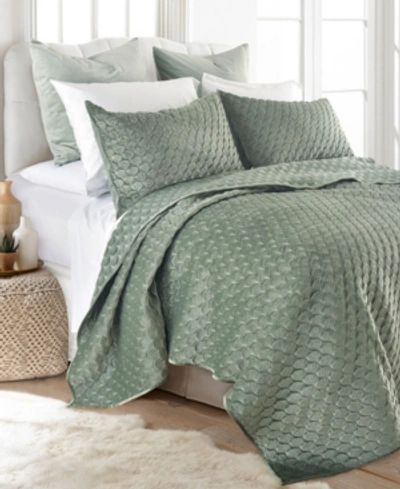 Levtex Merano Velvet Sea Spray King Quilt In Green