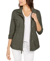 Style & Co Petite Cotton Utility Jacket, Created For Macy's In Olive Drab