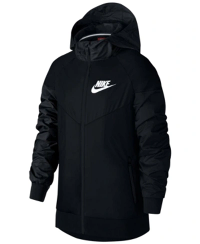 Nike Kids' Big Boys Wind Runner Sportswear Jacket In Black