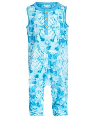 First Impressions Kids' Baby Boys Tie-dyed Cotton Romper, Created For Macy's In Ocean Spray