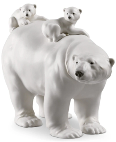 Lladrò Mummy Bear And Babies Figurine In Multi Colored
