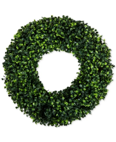 Trademark Global Pure Garden Faux Boxwood 16.5" Round Wreath In Green