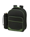 Picnic At Ascot Deluxe 4 Person Picnic Backpack Cooler With Insulated Wine Pouch In Evergreen