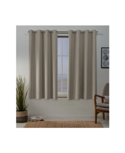 Exclusive Home Sateen Twill Woven Blackout Grommet Top Curtain Panel Pair, 52" X 63" In Brown