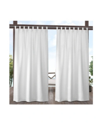 Exclusive Home Indoor/outdoor Solid Cabana Tab Top Curtain Panel Pair, 54" X 108" In White