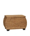 HOUSEHOLD ESSENTIALS HOUSEHOLD ESSENTIAL LARGE CURVED WICKER STORAGE CHEST WITH LINER WATER HYACINTH