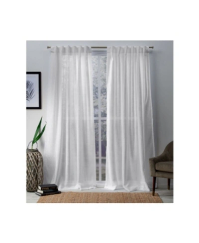 Exclusive Home Curtains Bella Sheer Hidden Tab Top Curtain Panel Pair, 54" X 108" In White