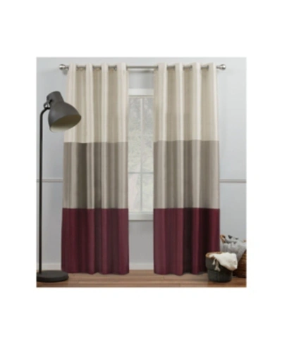 Exclusive Home Curtains Chateau Striped Grommet Top Curtain Panel Pair, 54" X 96" In Red