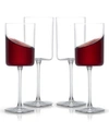 Joyjolt Claire Cyrstal Cylinder Red Wine Glasses - 14 oz - Set Of 4 In Clear