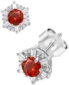Macy's Sapphire (5/8 Ct. T.w.) & Diamond (1/10 Ct. T.w.) Stud Earrings In 14k White Gold (also In Emerald & In Ruby