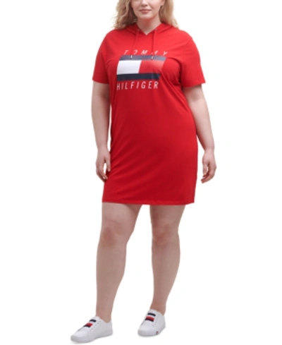 plus size tommy hilfiger t shirt dress Tommy Hilfiger Women's Plus Tiered Striped Midi Dress Gray Size 1X