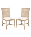 Safavieh Chiara Rattan Accent Chair With Cushion, Set Of 2 In Beige