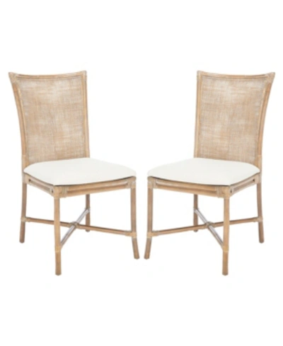 Safavieh Chiara Rattan Accent Chair With Cushion, Set Of 2 In Grey
