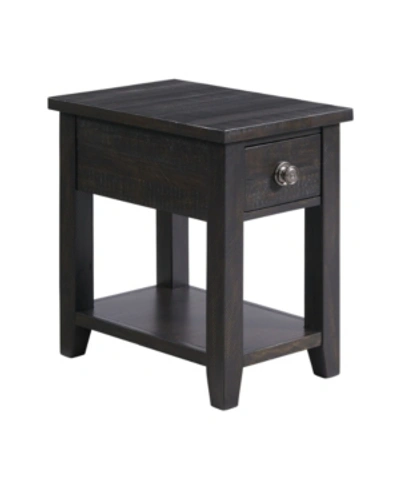 Picket House Furnishings Kahlil 1-drawer Chairside Table With Usb In Dark Brown