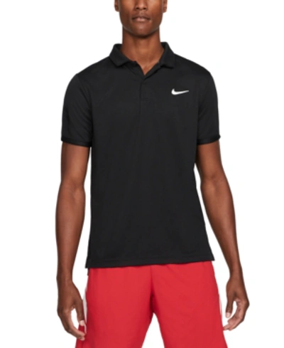 Nike Court Dri-fit Victory Men's Tennis Polo In Black/white