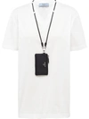 PRADA POUCH-DETAIL V-NECK T-SHIRT