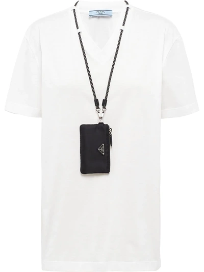 Prada Detachable Pouch Short-sleeve T-shirt In White