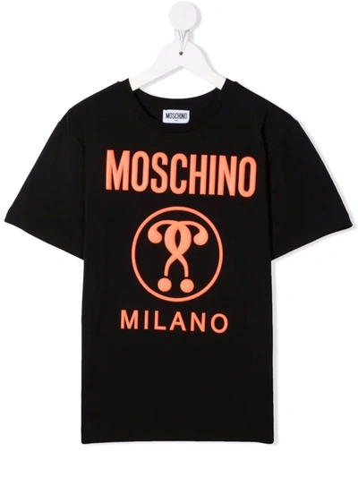Moschino Kids' Logo-print Cotton T-shirt In Black