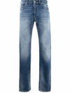 VERSACE FADED-EFFECT STRAIGHT-LEG JEANS