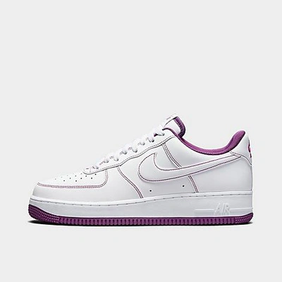 Nike Men's Air Force 1 '07 Stitch Casual Shoes In White/white/viotech