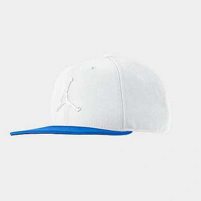 Nike Jordan Pro Jumpman Snapback Hat In White/university Blue