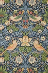 Morris & Co. Strawberry Thief Wallpaper By  In Blue Size Swatch