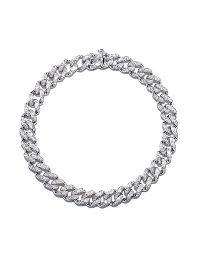 Shay 18k White Gold Diamond Chain Bracelet In Silver