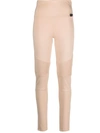 Philipp Plein Ribbed-panel Biker Leggings In 中性色